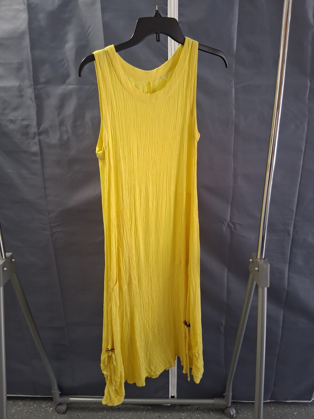 Asymmetrical Yellow Maxi Dress - Sleeveless Summer Style